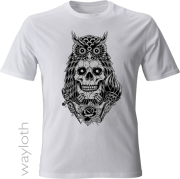 T-Shirt Owl X Skull white by Wayloth